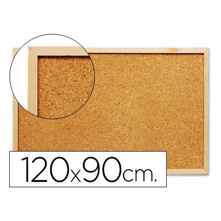 Tablero de corcho con marco de madera 1200 x 900 mm
