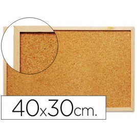 Tablero de corcho con marco de madera 300 x 400 mm